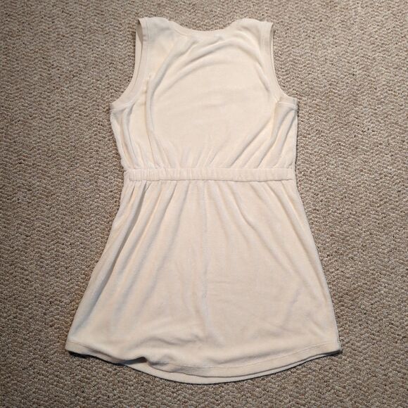 Beyond Yoga Out Of Town Dress Womens Medium Cream Terry Cloth Sleeveless Mini - Picture 3 of 7